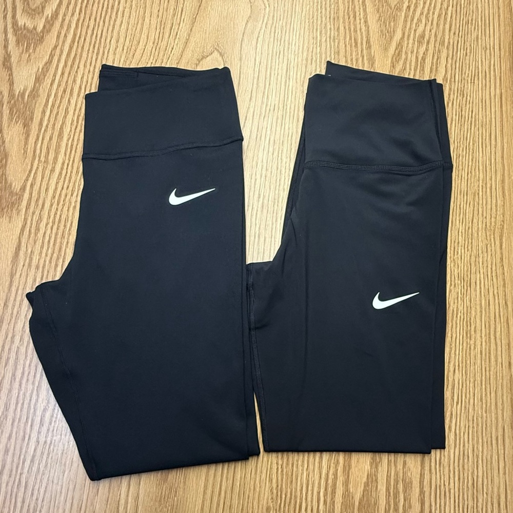 Nike New Dri-Fit Women's Black high waisted full length Leggings bundle x2